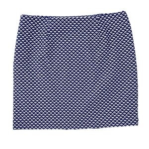 Ann Taylor factory Petite navy blue and white floral lined skirt Size 14
